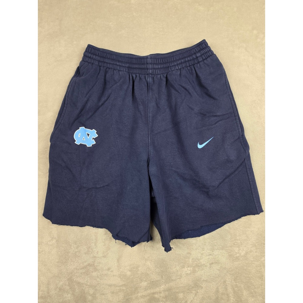Nike Shorts Mens M Blue UNC North Carolina Tar Heels Cut Off Fleece Sweat Shorts